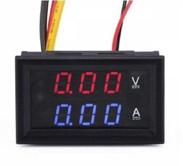 Dijital Voltmetre ve Ampermetre (0-100V-50A)