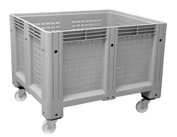 Yanları delikli altı kapalı tekerlekli kasa K-6500-AT