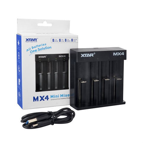 Xtar Minimixer MX4 - Taşınabilir Li-İon/Ni-Mh/Lifepo4 Pil Şarj Cihazı - 4Lü