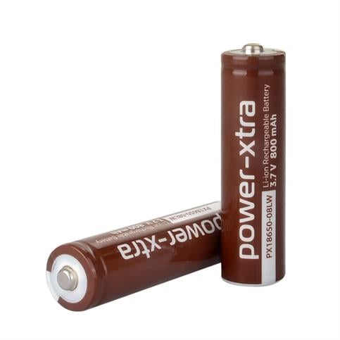 Power-Xtra PX18650-08LW - 3.7V 800 Mah Li-İon Şarjlı Pil - Başlı - 0.5C