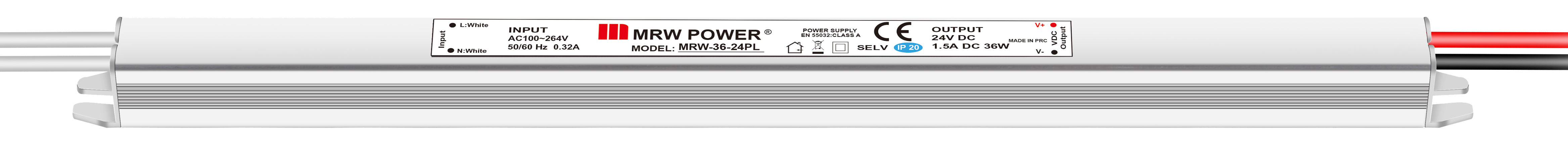 Power Metal Kasalı İç Mekan AC/DC (SMPS) Ultra Slim Adaptör  24V  1.5A  36W