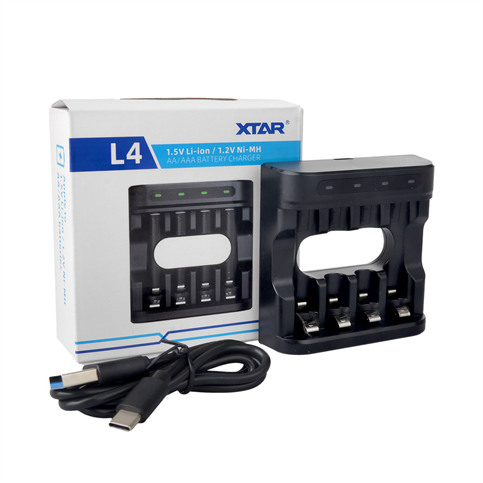 Xtar L4 - Taşınabilir Li-İon/Ni-Mh Pil Şarj Cihazı - 4Lü