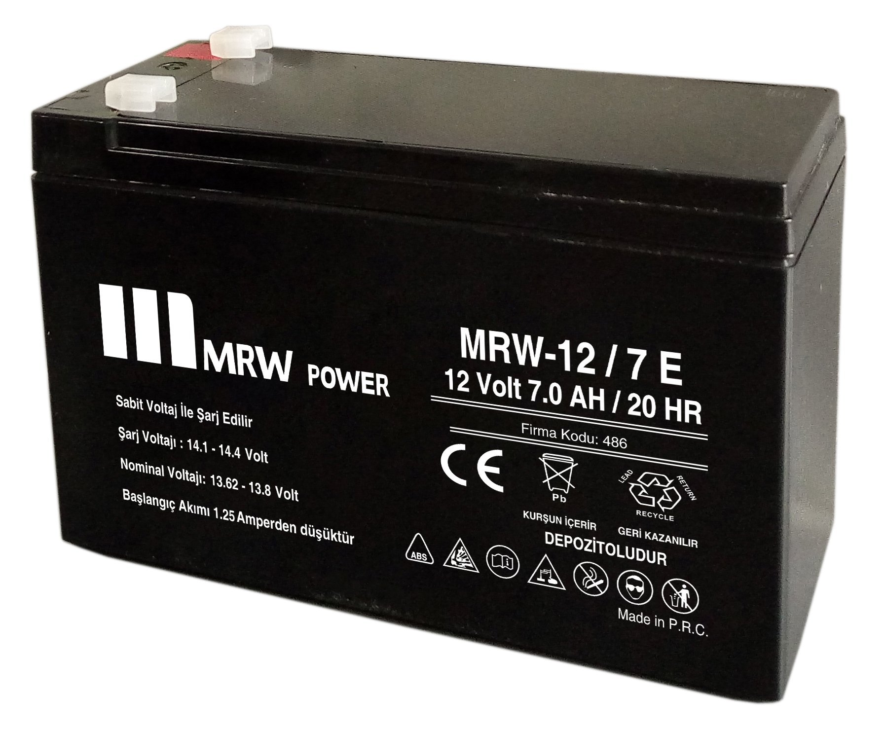 MRW POWER  Bakımsız Kuru Aküler  12Volt 7AH (EKONOMİK)