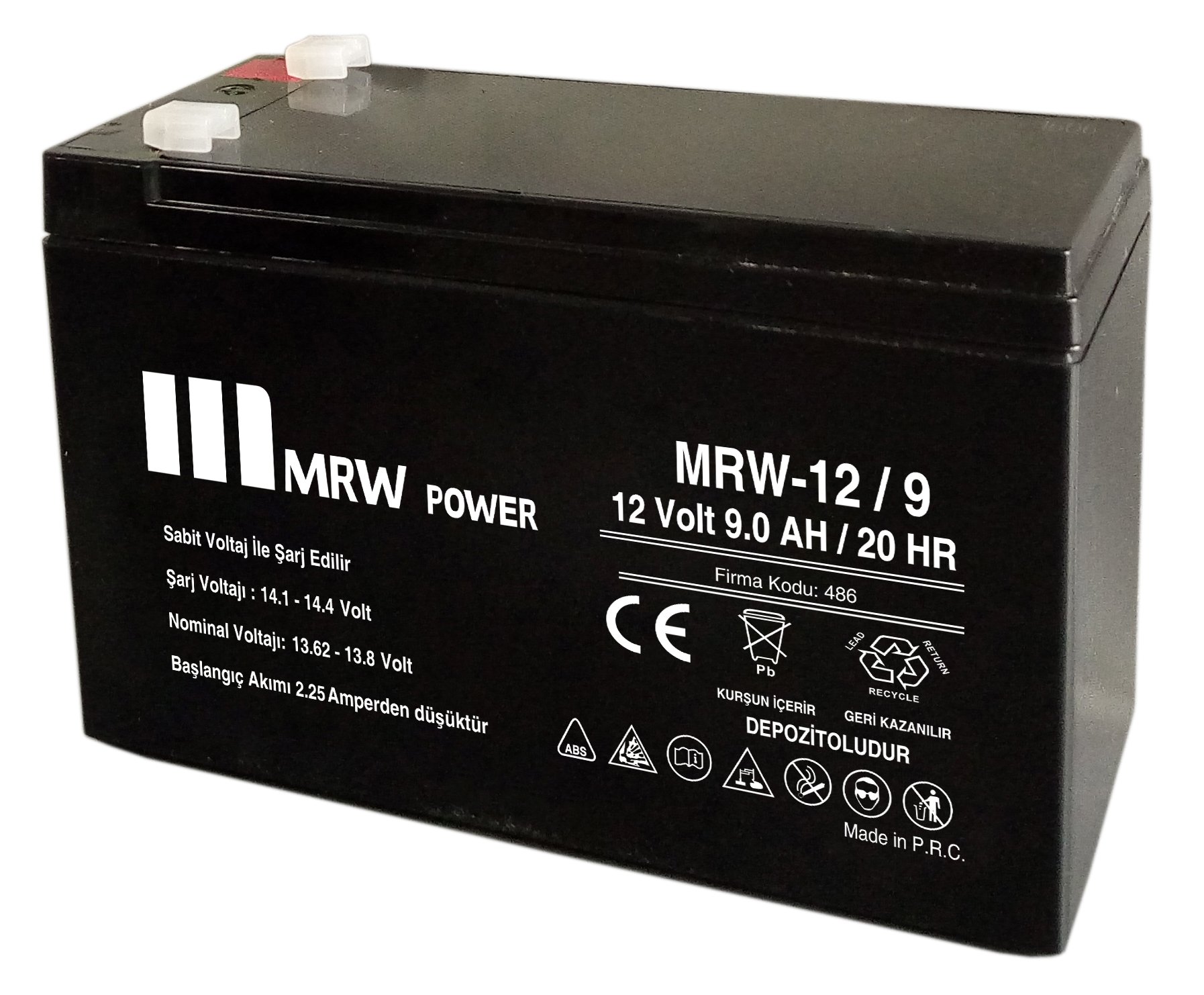MRW POWER  Bakımsız Kuru Aküler  12Volt 9AH