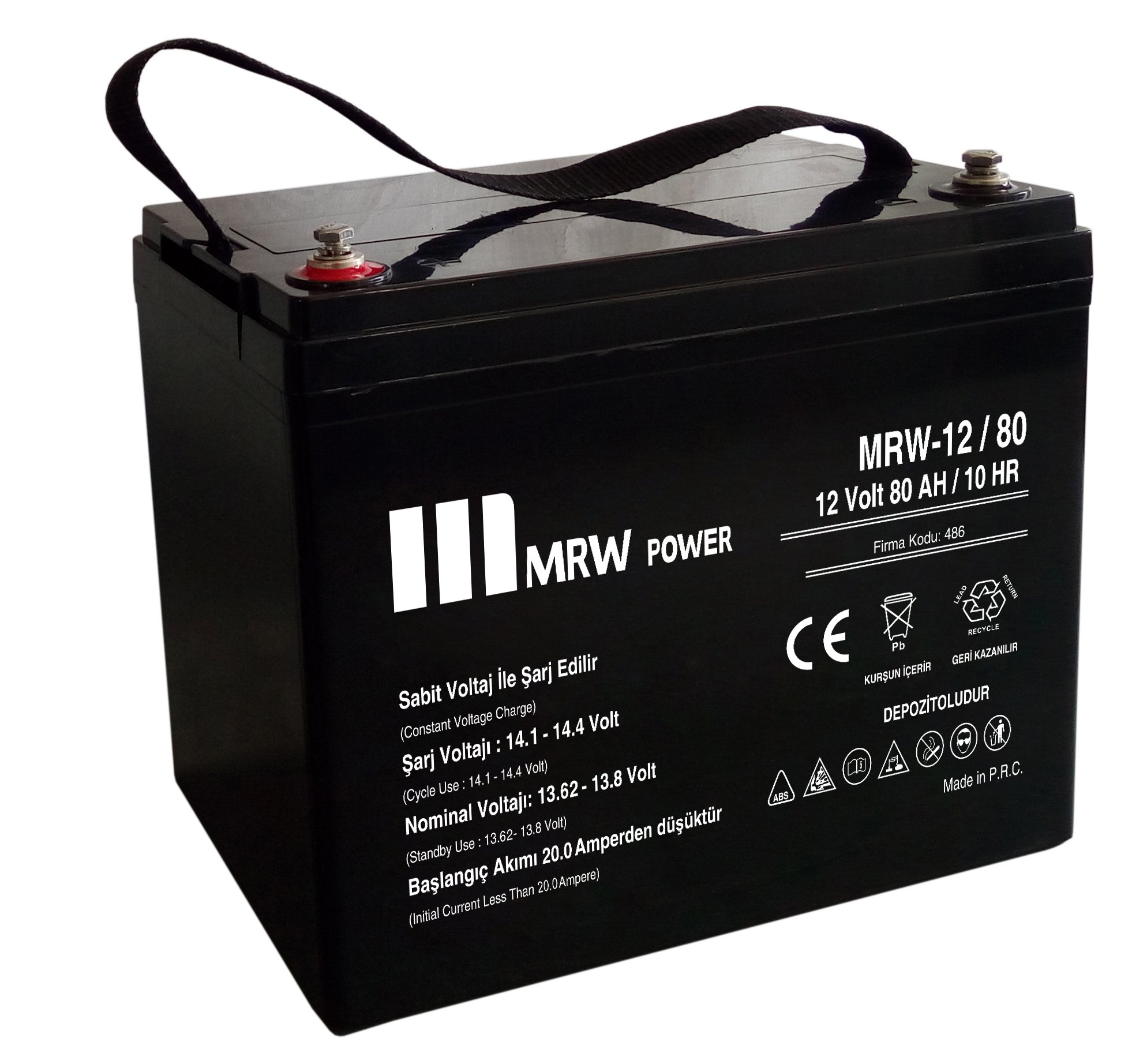 MRW POWER  Bakımsız Kuru Aküler  12Volt 80AH