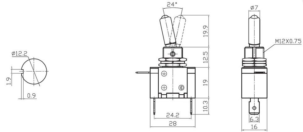 12Volt DC 20Amper Toggle Switch ON-OFF Işıklı IC-151A
