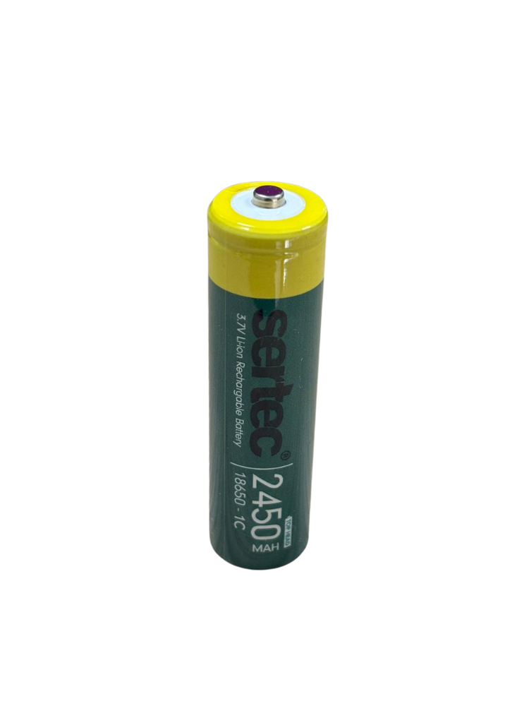 Sertec 18650 3.7V 2450 Mah 1C Li-ion Şarjlı Pil Başlı