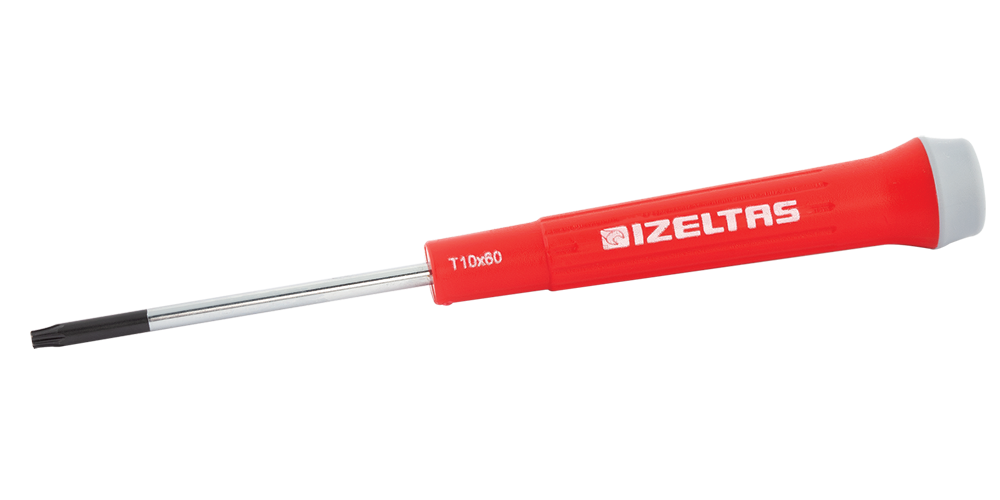 İZELTAŞ  4530 17 0860  Elektronikçi Tip (Klemens) Torx® Uçlu Tornavida T8 / 3x60