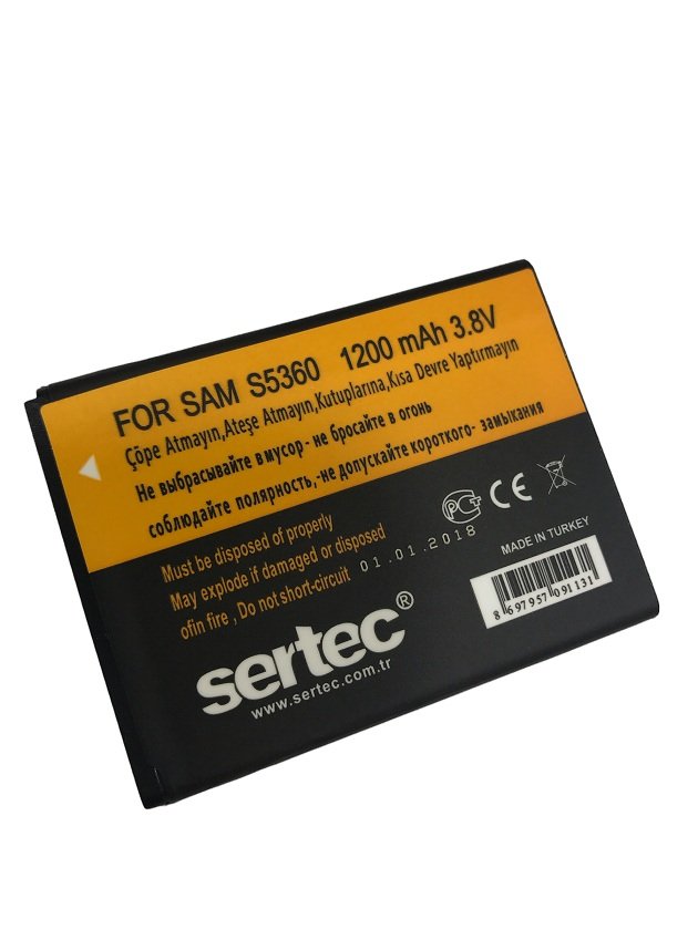 SERTEC - Samsung GALAXY Y Pro S5360 / B5510 Uyumlu Batarya