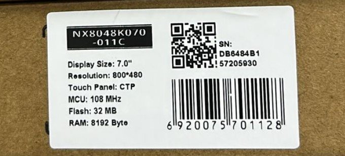 Nextion 7.0 Inch Nextion HMI Multi-Touch Kapasitif TFT Dokunmatik LCD Ekran 800x400-32MB Hafıza NX8048K070-011C