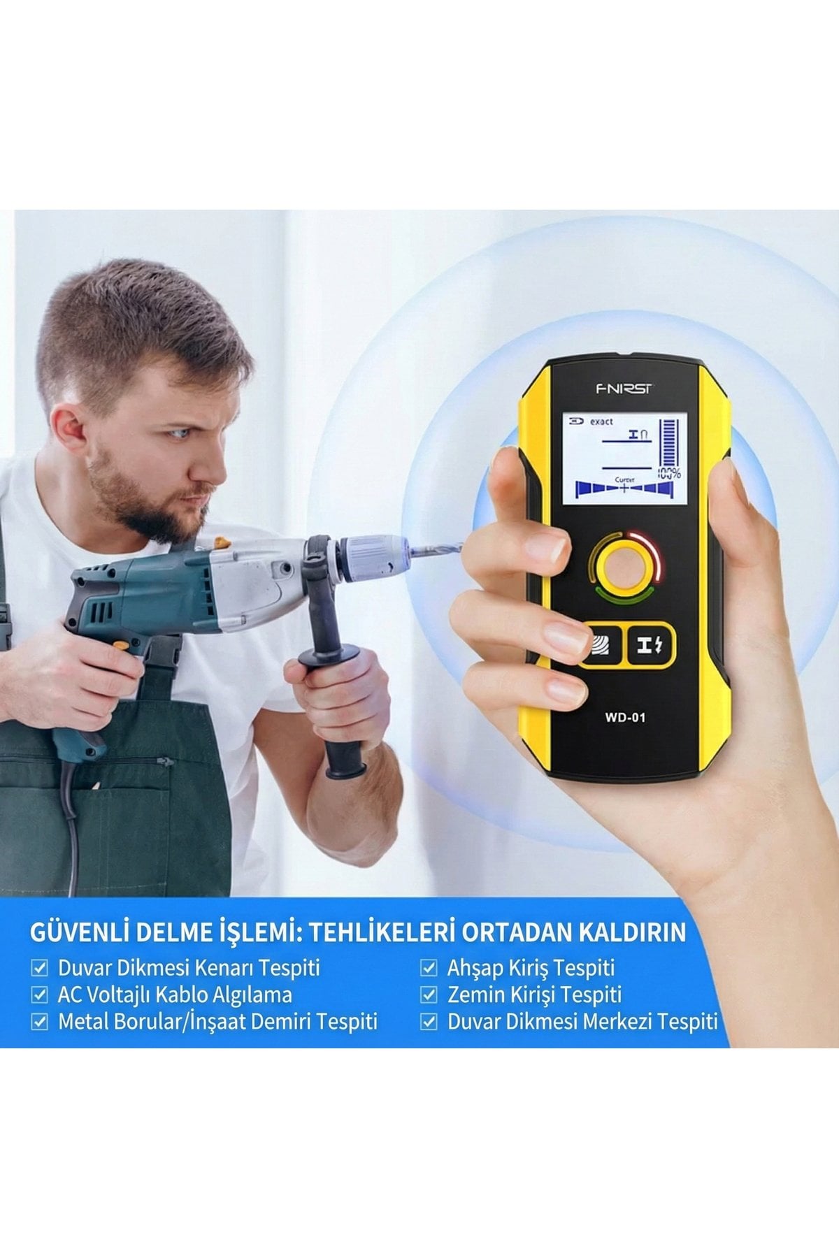 FNIRSI WD-01 Metal Dedektörü Duvar Tarayıcı