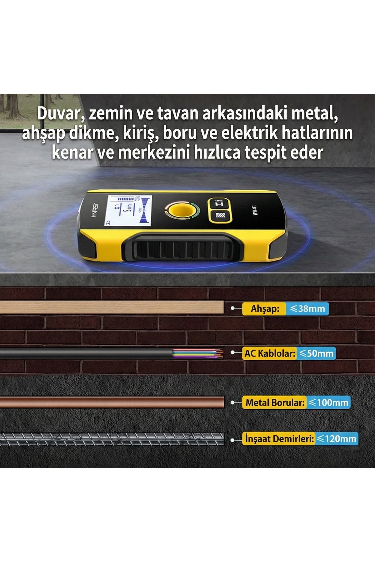 FNIRSI WD-01 Metal Dedektörü Duvar Tarayıcı