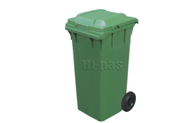 Plastik 120 litre tekerlekli çöp konteyneri ÇK-400 Kırmızı