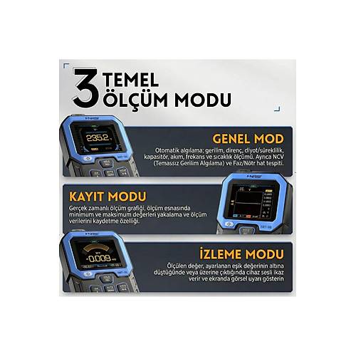 FNIRSI DMT-99 Yüksek Hassasiyetli Çok Fonksiyonlu Akıllı Dijital Multimetre
