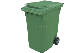 Plastik 360 litre tekerlekli çöp konteyneri ÇK-600 Yeşil