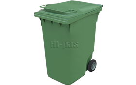 Plastik 360 litre tekerlekli çöp konteyneri ÇK-600 Yeşil