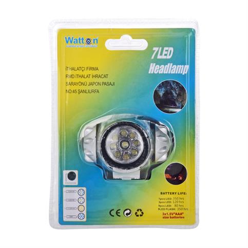 Watton WT-041 7 Ledli Kafa Feneri