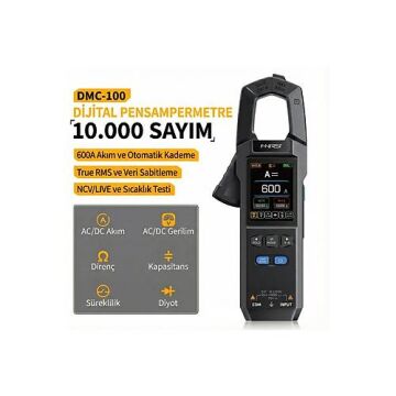 FNIRSI DMC-100 Akım Gerilim Pens Metre | 10000 Sayımlı Dijital True RMS Multimetre