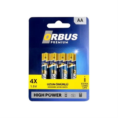 Orbus LR06/AA Size Alkaline Pil - 4Lü Blister