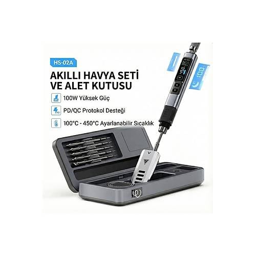 FNIRSI  HS-02A Akıllı Havya 6 Uçlu ve Alet Kutusu