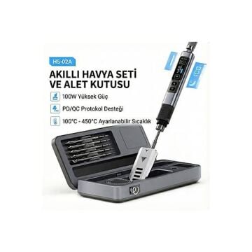 FNIRSI  HS-02A Akıllı Havya 6 Uçlu ve Alet Kutusu