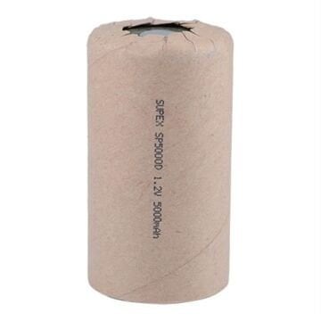 Supex 1.2V Ni-Cd D Size 5000 Mah Şarjlı Kağıt (Flat) Pil