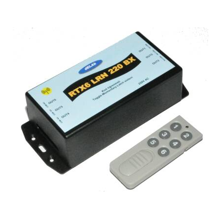 6 Kanal Kod Öğrenmeli Uzaktan Kumanda Seti (220VAC beslemeli, RTX6-LRN-220-BX)