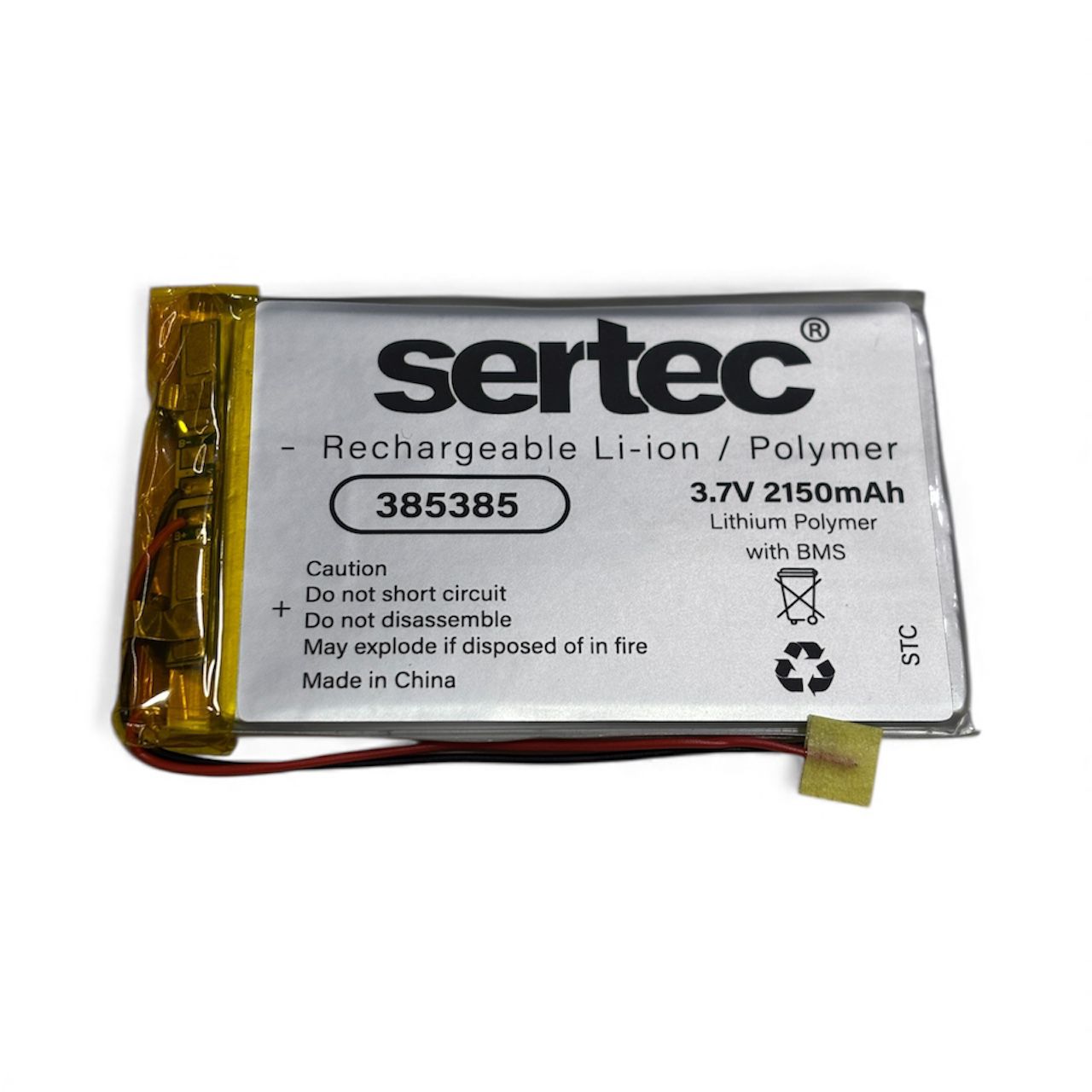Sertec 385385 3.7V 2150 MAh Li-Polymer Pil (Devreli/1.5A)