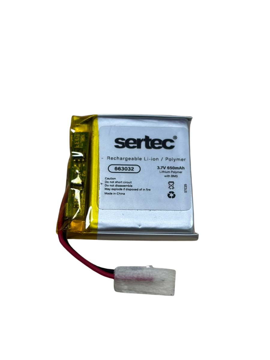Sertec 663032 3.7V 650mAh Li-Polymer Pil (Devreli/1.5A)