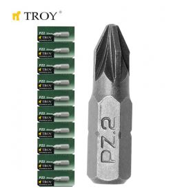 TROY 22254-10 Bits Uç Seti (10xPZ2X25mm) 10 Adet