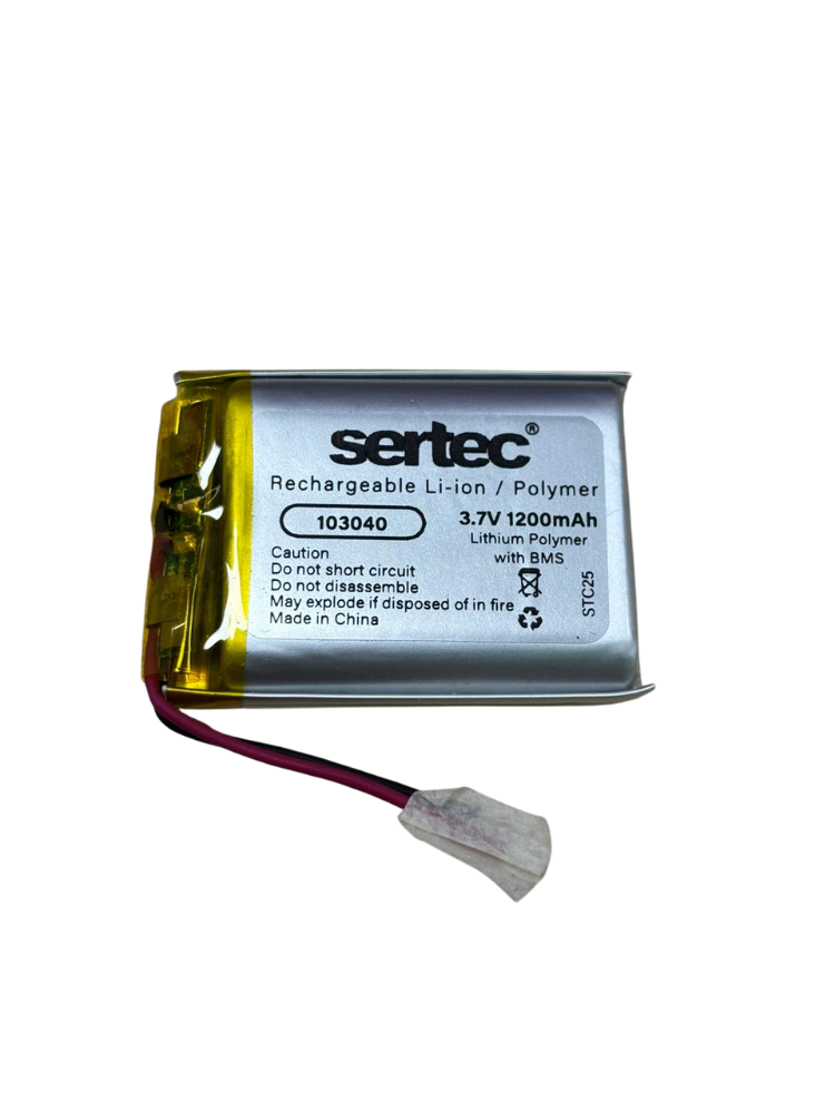 Sertec 103040 3.7V 1200mAh Li-Polymer Pil (Devreli/1.5A)