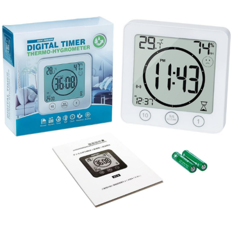 KT9 Vantuzlu ve Mıknatıslı Çok Fonksiyonlu Zamanlayıcı | Isı, Nem ve Saat Göstergeli