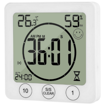 KT9 Vantuzlu ve Mıknatıslı Çok Fonksiyonlu Zamanlayıcı | Isı, Nem ve Saat Göstergeli