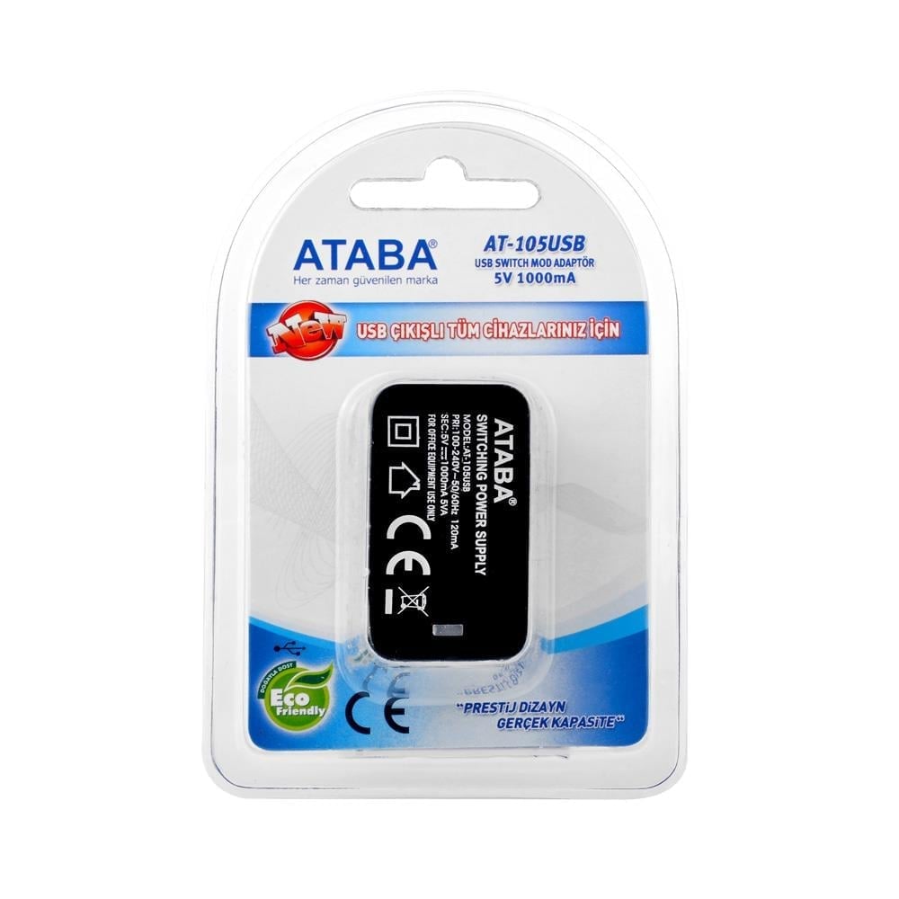 Ataba AT-105 USB 220V 5V 1000 mAh Adaptör