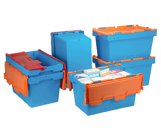 Plastik Konik Kapaklı Kasalar HX-5316-MK  300 x 490 x 175 mm