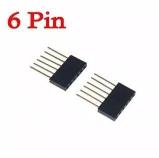 6 Pin 11mm Uzunluğunda Stackable Dişi Header