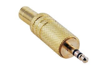 2.5MM STEREO ERKEK METAL KONNEKTÖR - GOLD 10 Adet