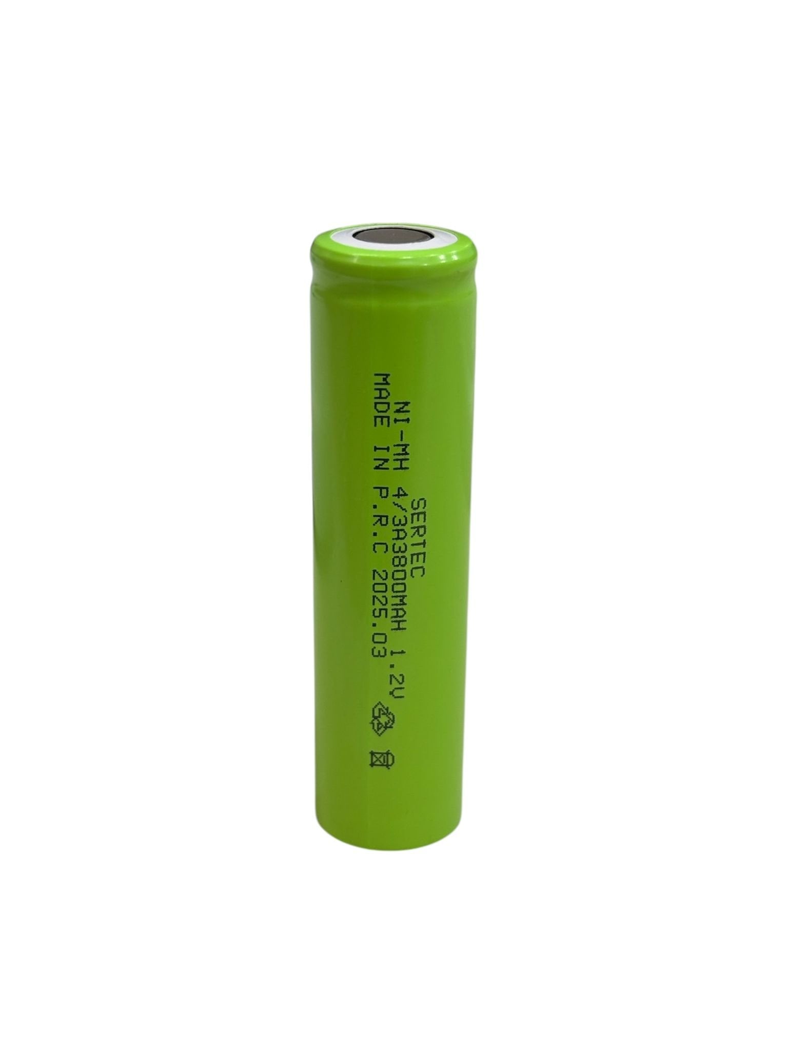 Sertec - 1.2V 3800 Mah - 4/3A - Ni-MH Şarjlı Pil - (Başsız / Flat Head)