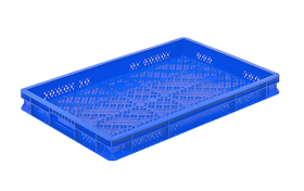 HP-1001 delikli plastik kasa  400 x 600 x 100 mm  altı delikli kasa