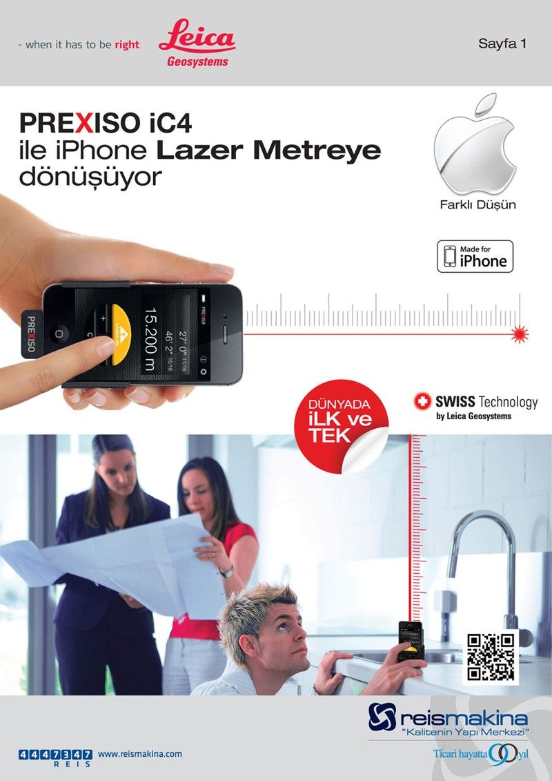 LEICA IC4 iPHONE 4-4S-5 ICIN LAZER METRE