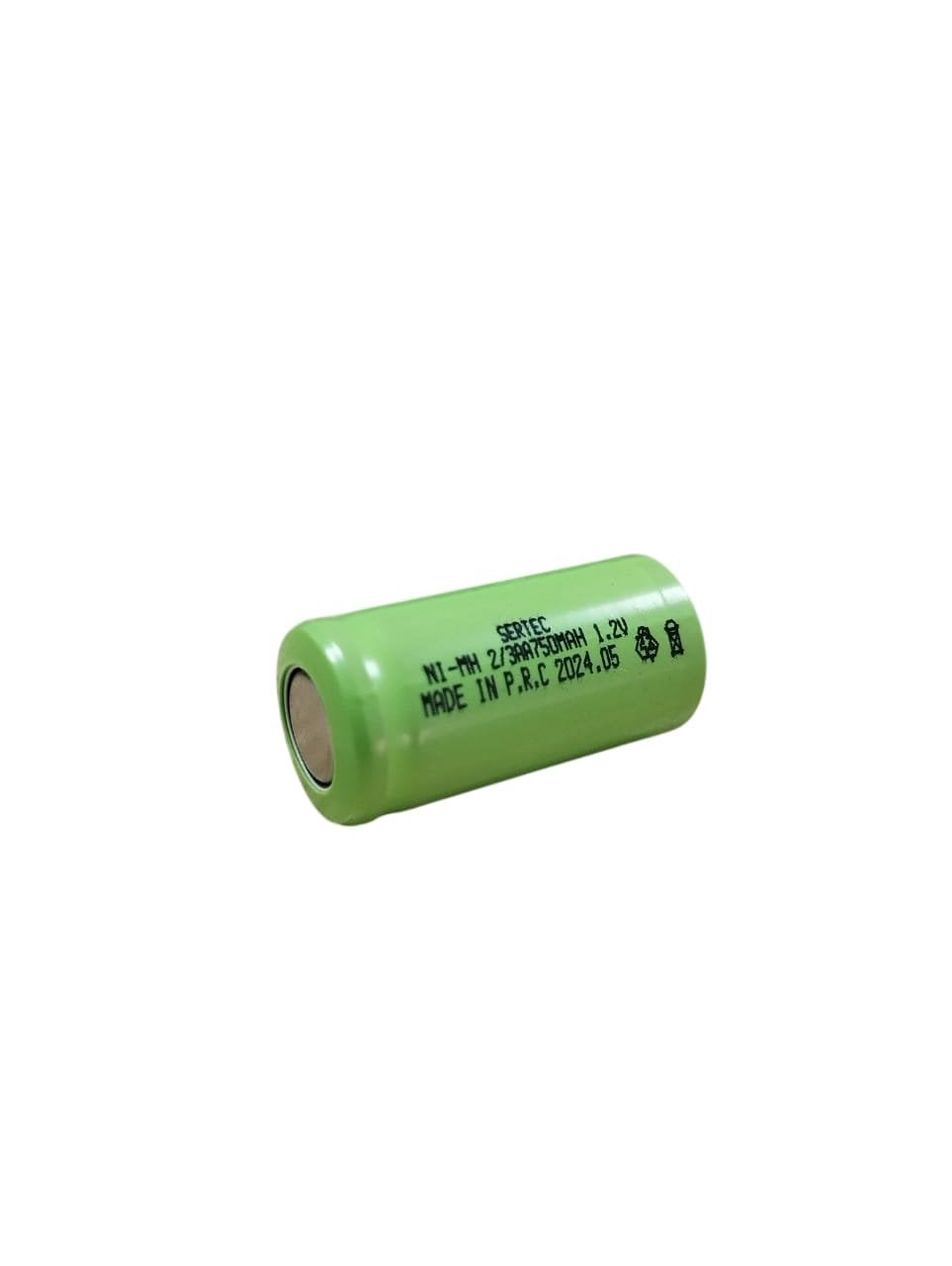 Sertec - 1.2V 750 Mah - 2/3AA - Ni-MH Şarjlı Pil - (Başsız / Flat Head)