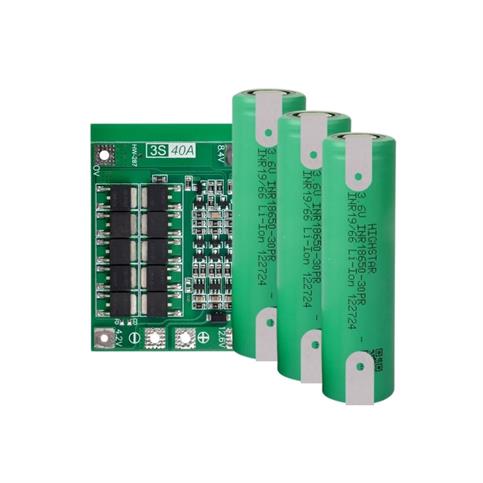 Highstar - ISR18650-3000PR - 3.7V 3000 Mah Li-İon Şarjlı Pil - 30A 3 Lü (+ - Pinli) + 3S 40Ah Koruma Devresi