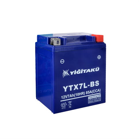 Yiğit 12V 7Ah (C10) Motosiklet Aküsü YTX7L-BS