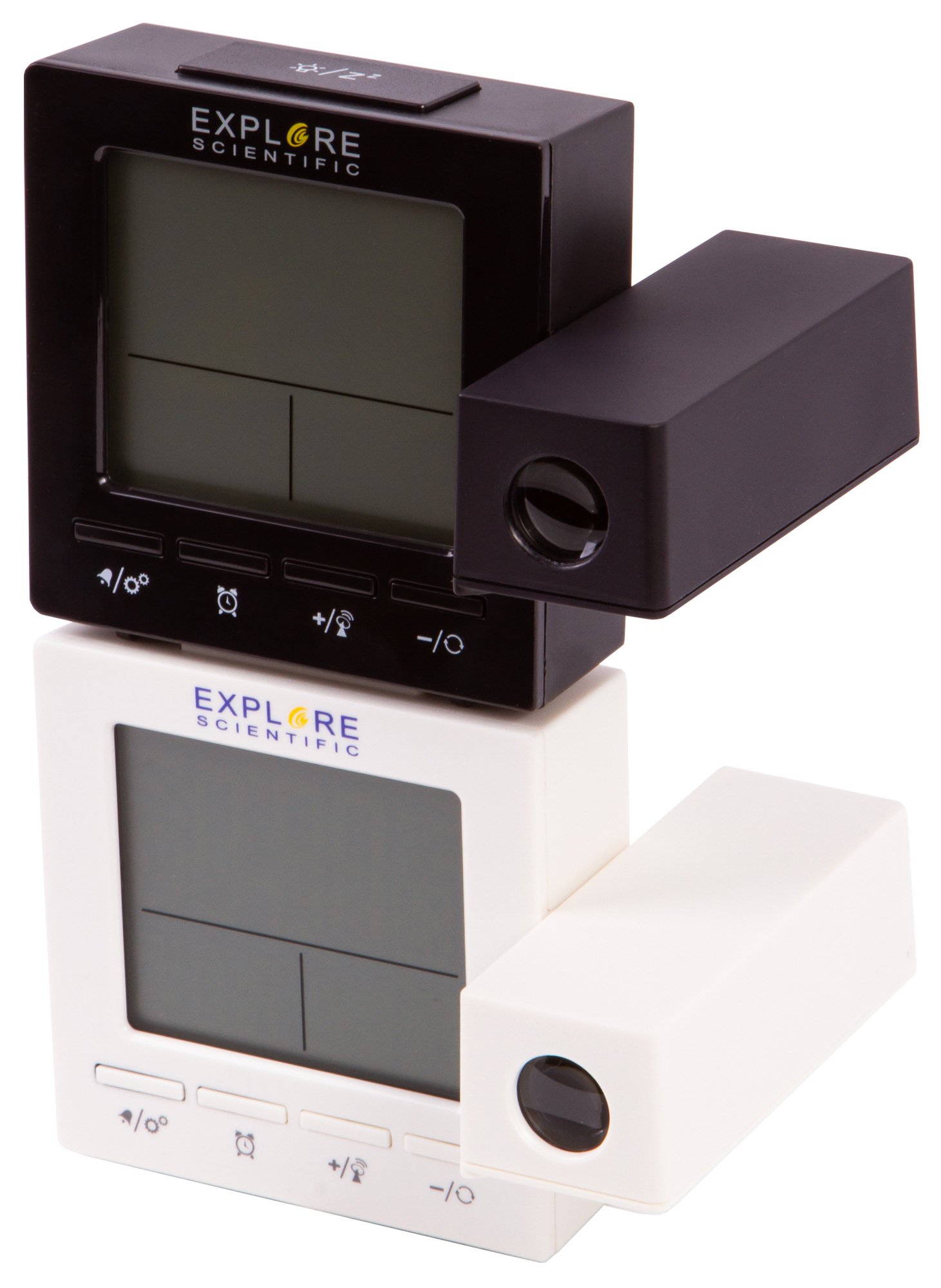 Explore Scientific RC Digital Projection Clock with Indoor Temperature, black
