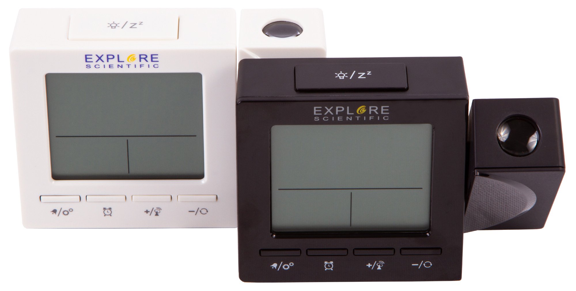 Explore Scientific RC Digital Projection Clock with Indoor Temperature, black