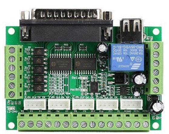 Mach3 5 Eksenli CNC Step Motor Sürücü  Kartı + USB Kablo