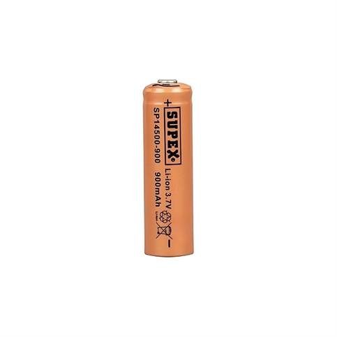 Supex 14500 AA 3.7V 900 Mah Li-Ion Şarjlı Kalem Pil (Başlı)