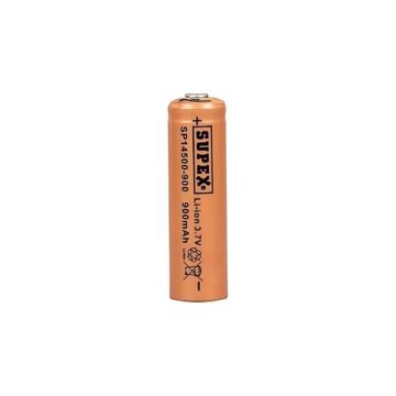 Supex 14500 AA 3.7V 900 Mah Li-Ion Şarjlı Kalem Pil (Başlı)