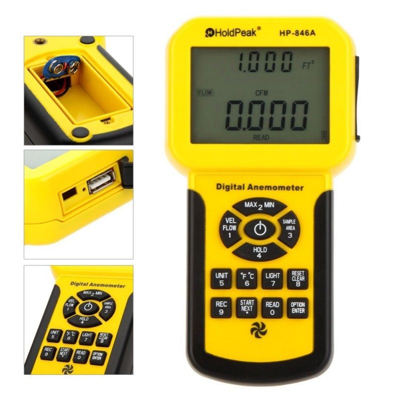 Holdpeak 846A Rüzgar Hız Ölçer (ANOMEMETRE )