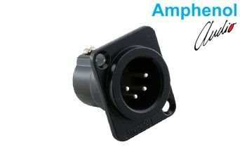4 Pin XLR Erkek Şase Konnektör - Siyah